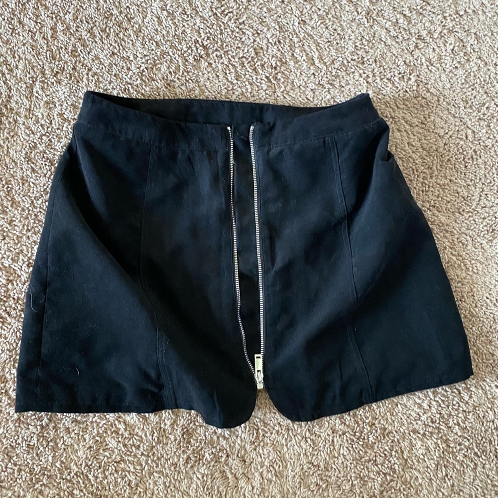 Black zip up skirt